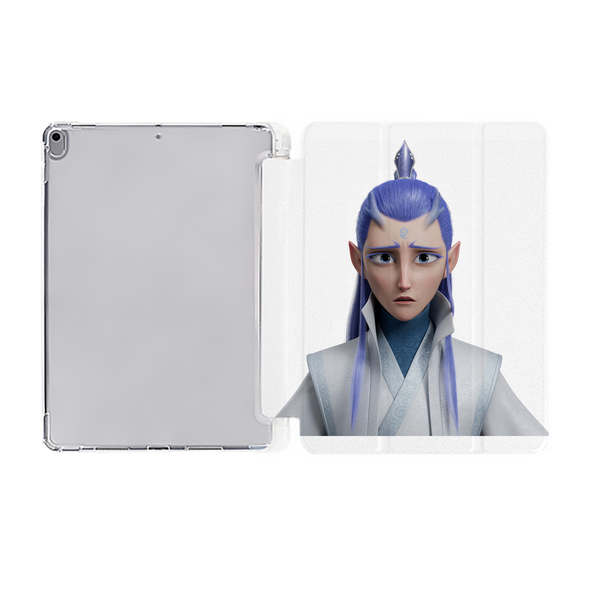 （画像用） Ne Zha 2 ナタ 魔童の大暴れ IPad ケース ペン収納付き 三つ折りスタンド PUレザー×シリコン 対応機種9.5/10.5/10.9インチ